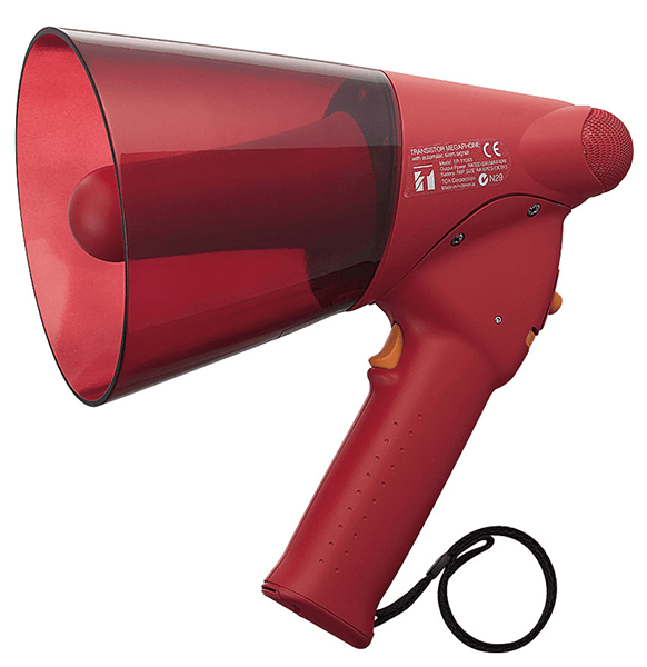 Megaphone chống tia nước với còi báo động: ER-1206S (tối đa 10W)