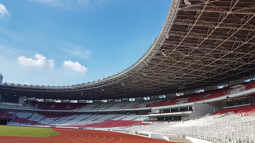 Sân vận động GBK Indonesia đã được nâng cấp với hệ thống âm thanh TOA để chào đón Asian Games 2018